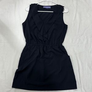 Madison Black Ruffle Front Mini Dress xs